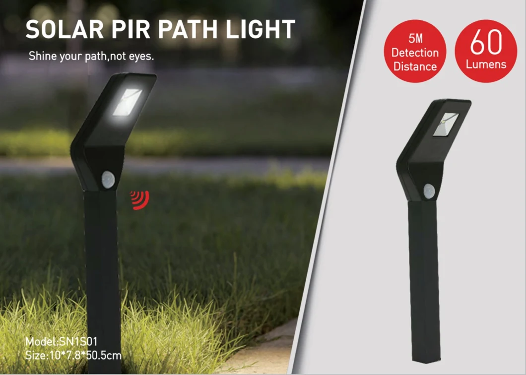 Solar Powered Pathway Security Light with PIR Motion Sensor
