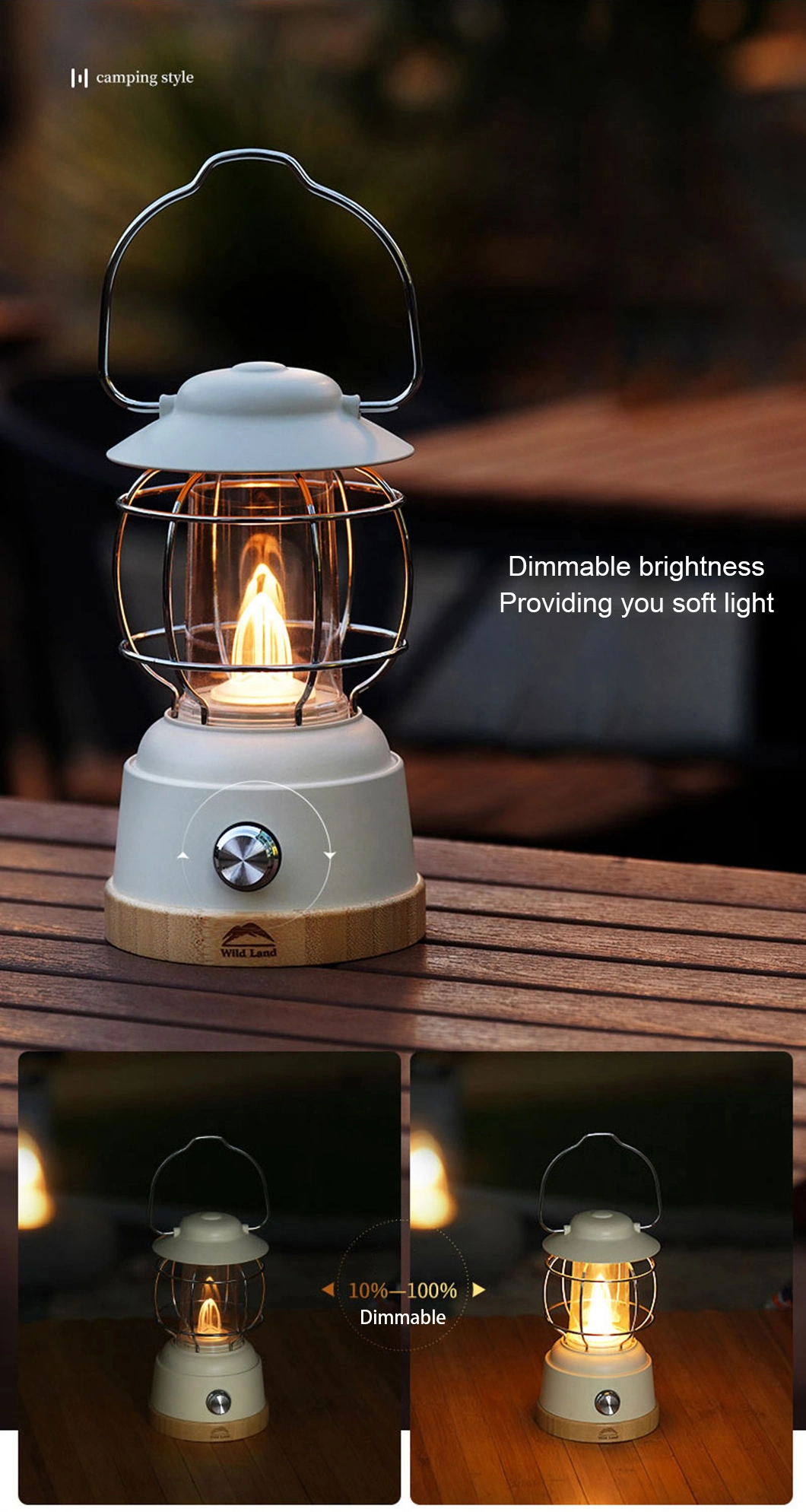Portable LED Table Lamp for Hotel Restaurant Decorative Outdoor Light Leisure Camping