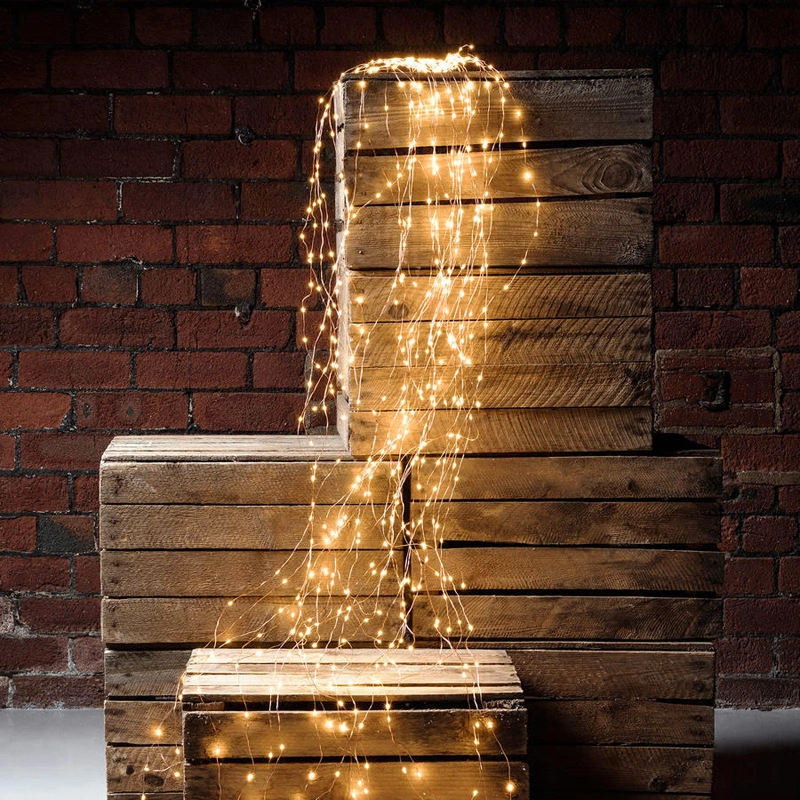 Solar Copper Waterfall LED String Light