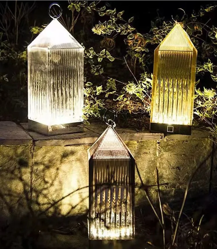 LED Crystal Table Lamps Luxury Modern Decorative Lantern Lamp with Rechargeable Battery for Bedroom Home Hotel Restaurant Camping Bar KTV Outdoor Indoor Decor