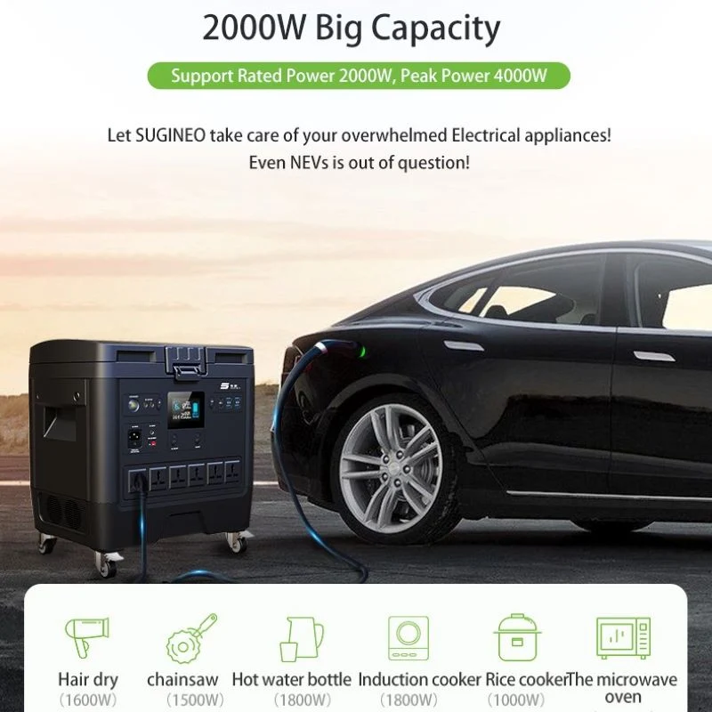 Portable Power Battery Portable Energy Storage Power/Power Station Battery 2000W/ Power Source