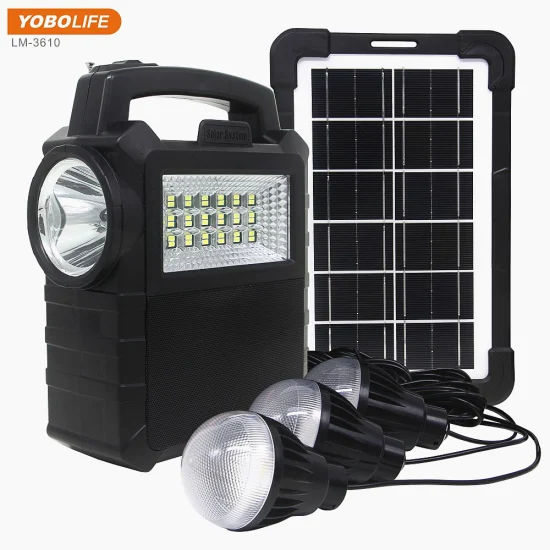 Luz LED solar para acampar con cargador de teléfono móvil USB Radio FM MP3 Música Bluetooth para África Kenia Marketing