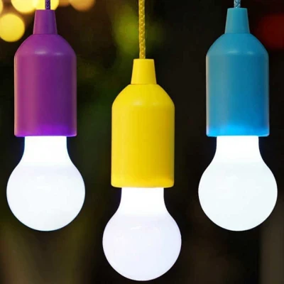 Cable de tracción de color Bombillas de luz LED Luz de camping Decoración de jardín