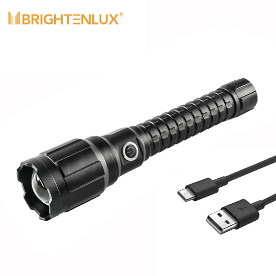 Brightenlux 2022 New Best Tactical USB COB LED 10000 Lumen Linterna recargable de alta potencia con banco de energía